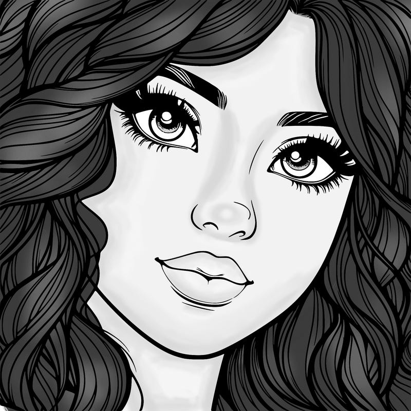 beautiful realistic girl close up to the camera with wavy hair,