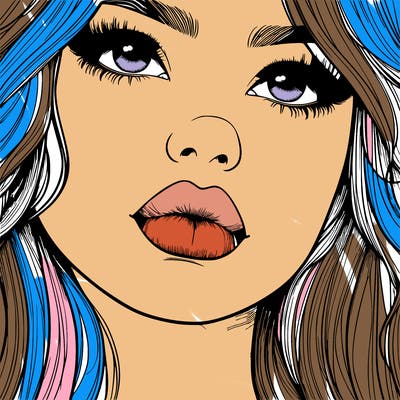 really realistic girl with lips