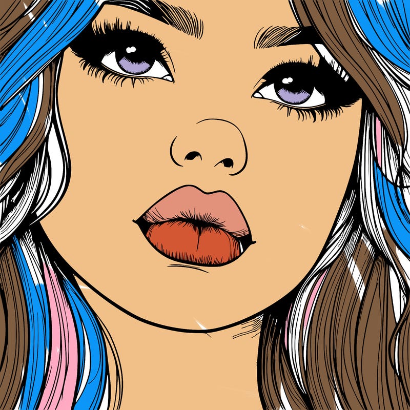 really realistic girl with lips