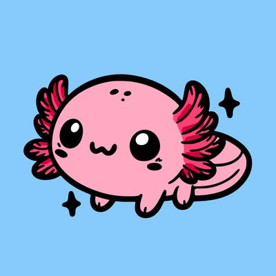 cute easy baby axolotl