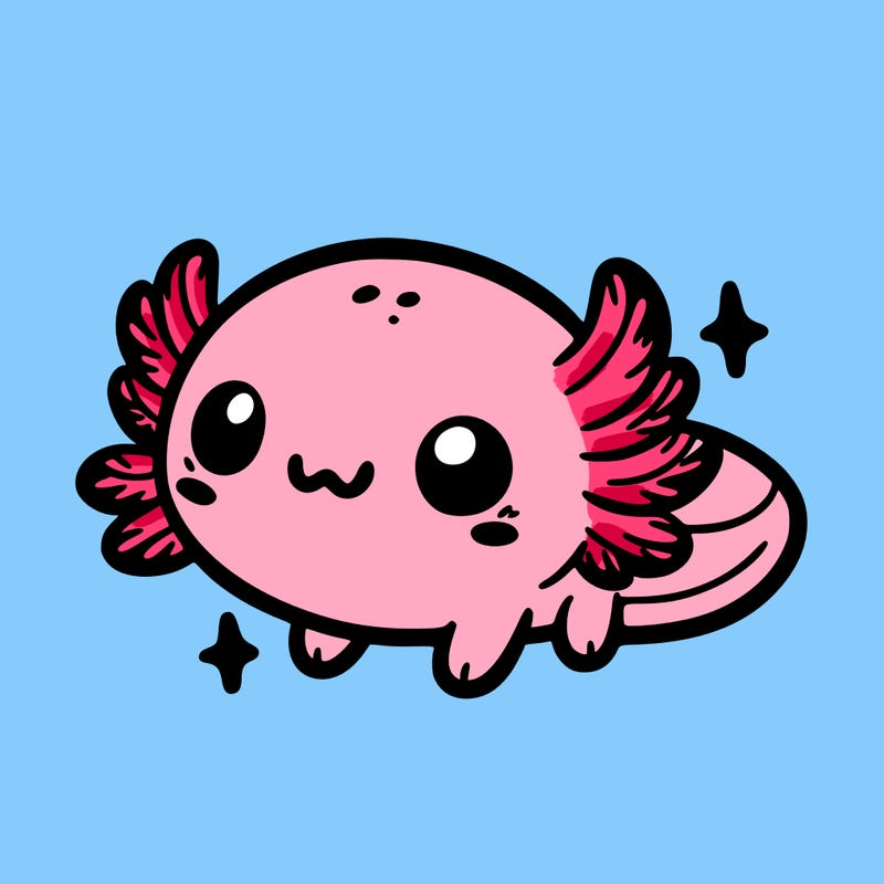 cute easy baby axolotl