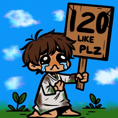 small poor toddler crying with sign that says 2 like plz