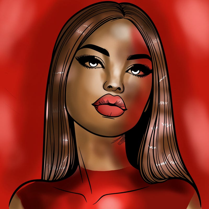 realistic woman with full lips