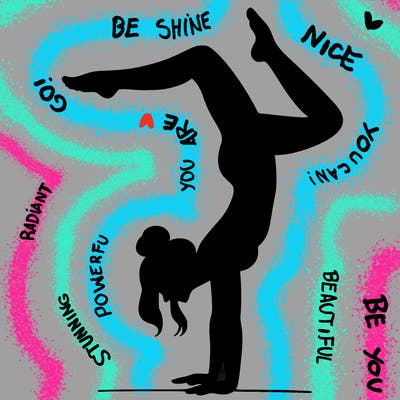 a woman doing a handstand