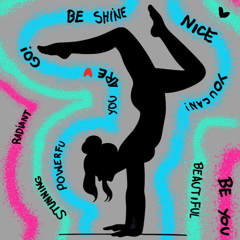 a woman doing a handstand
