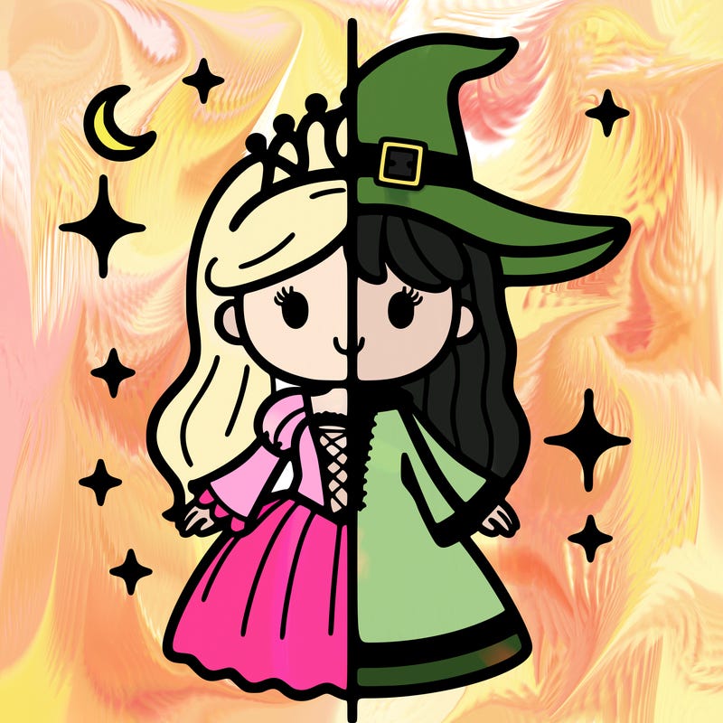 split princess and witch