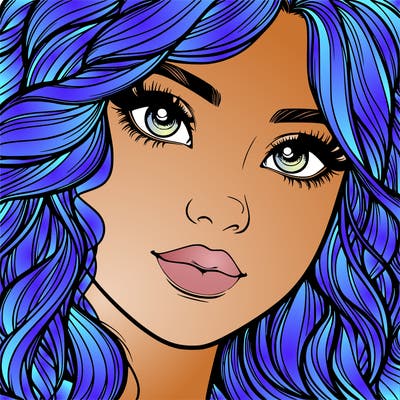 beautiful realistic girl close up to the camera with wavy hair,