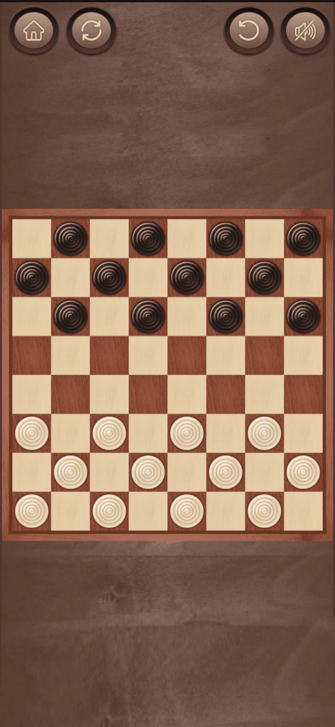 Checkers 2 Players online - A classic wooden checkers board game interface with black and white pieces