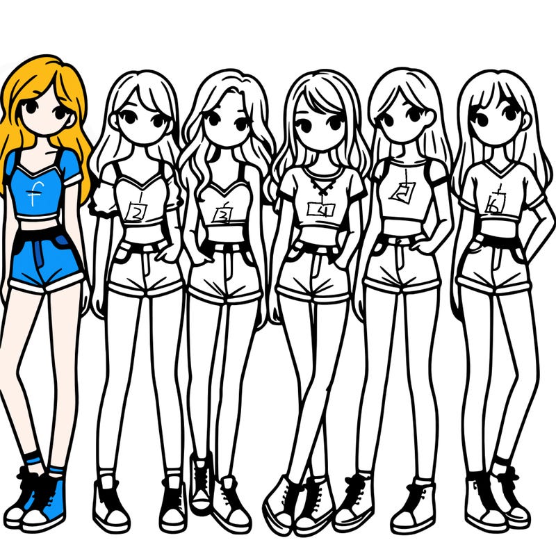 a group of girls wearing crop tops and shorts