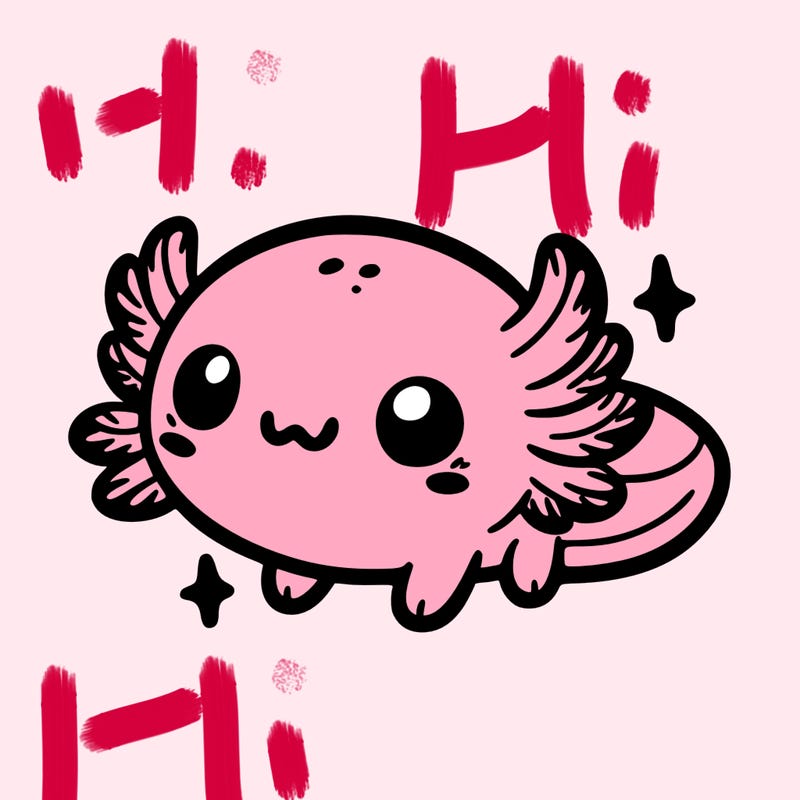 cute easy baby axolotl