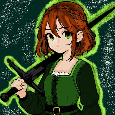 realistic girl with a sword