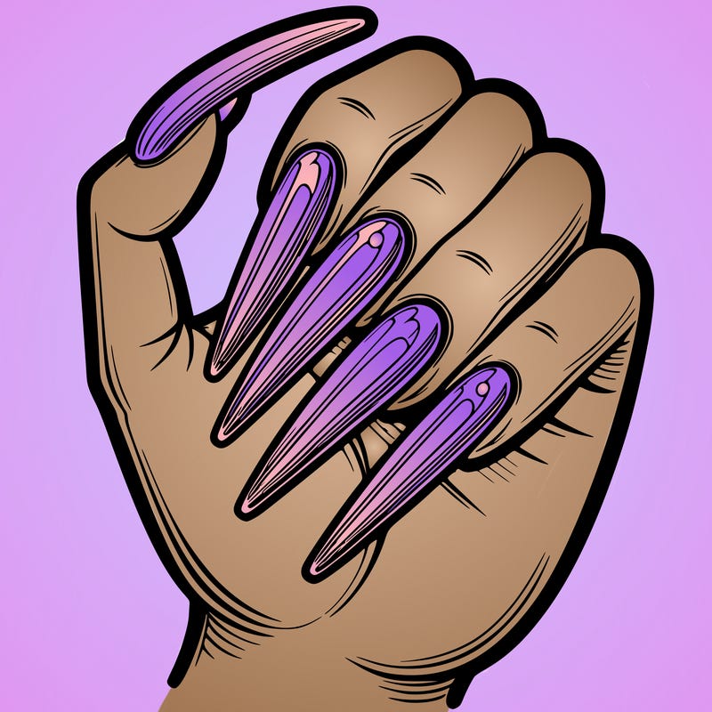 long nails with no design
