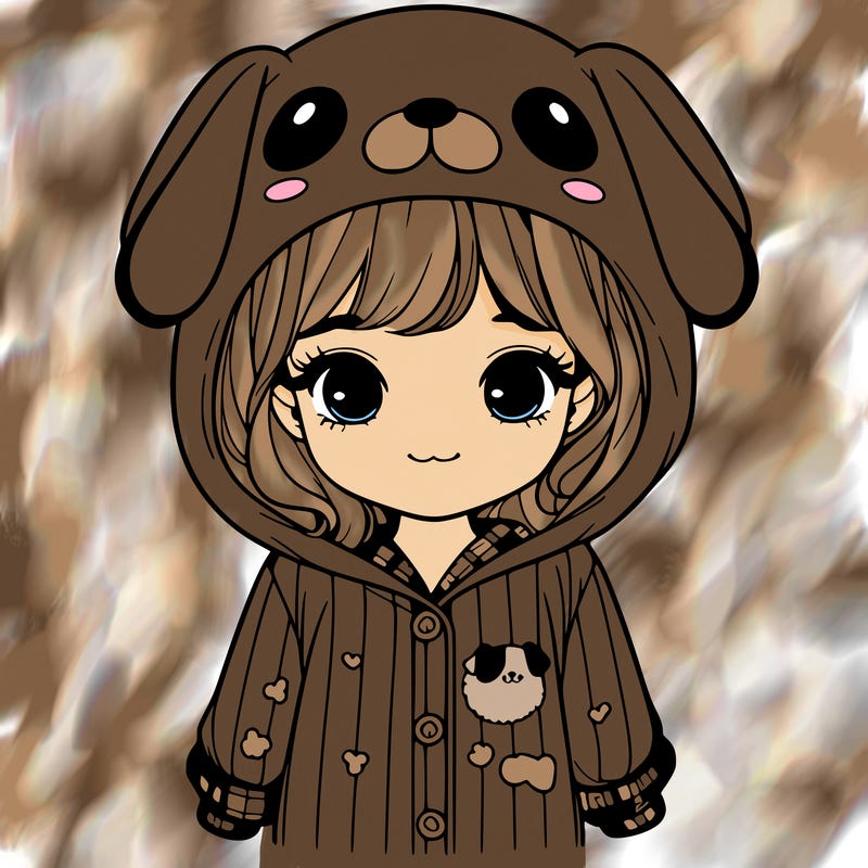 realistic girl in dog pjs