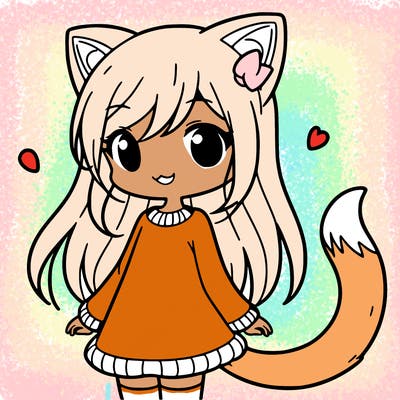 girl with cat ears and tail