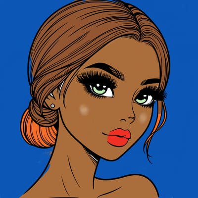 realistic girl with lashes