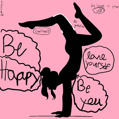 a woman doing a handstand