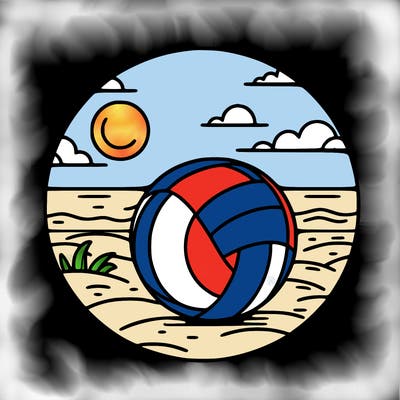volleyball on a beach