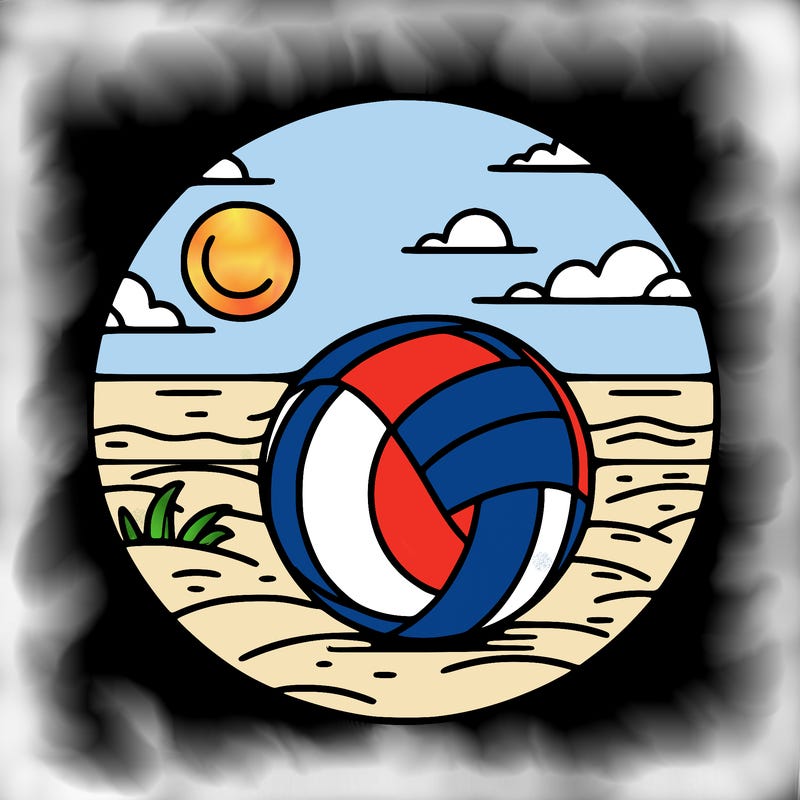 volleyball on a beach