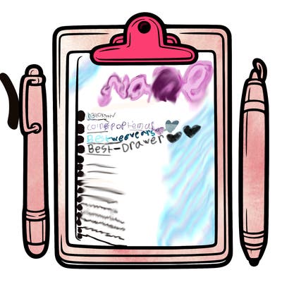 blank clip board with pen