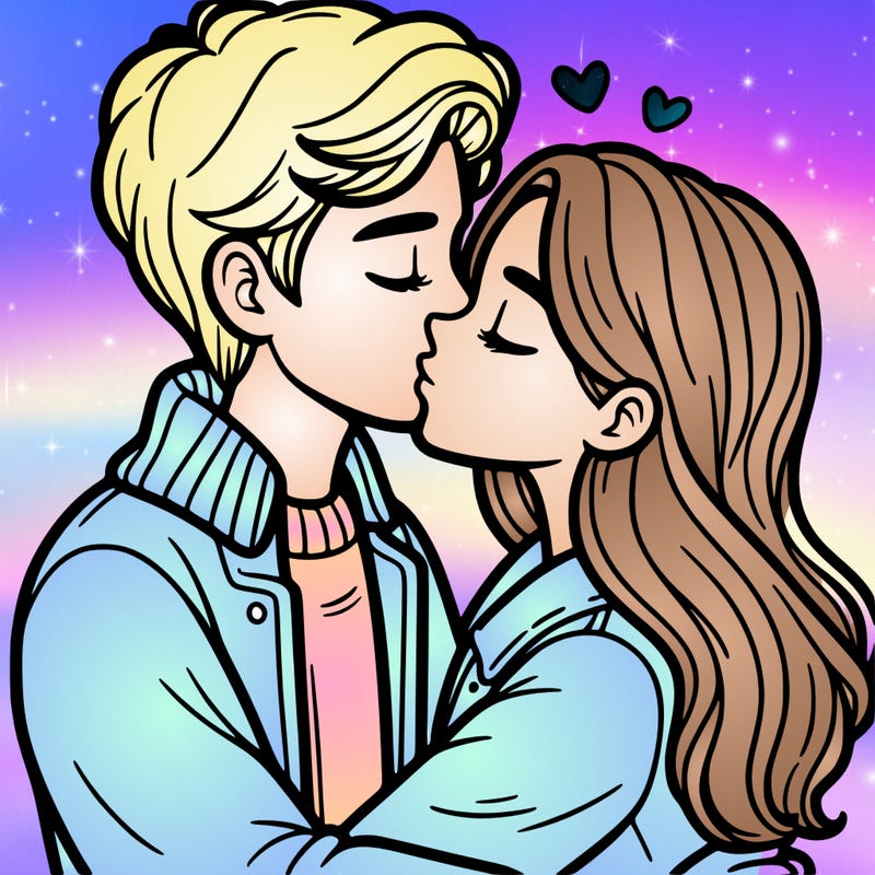 a guy and a girl together kissing