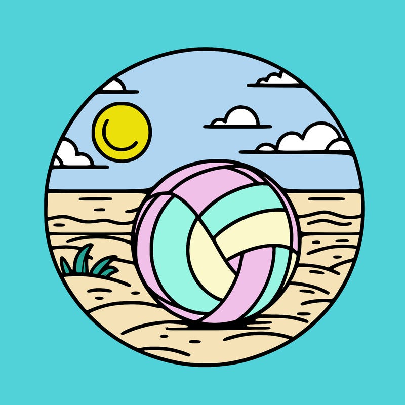 volleyball on a beach