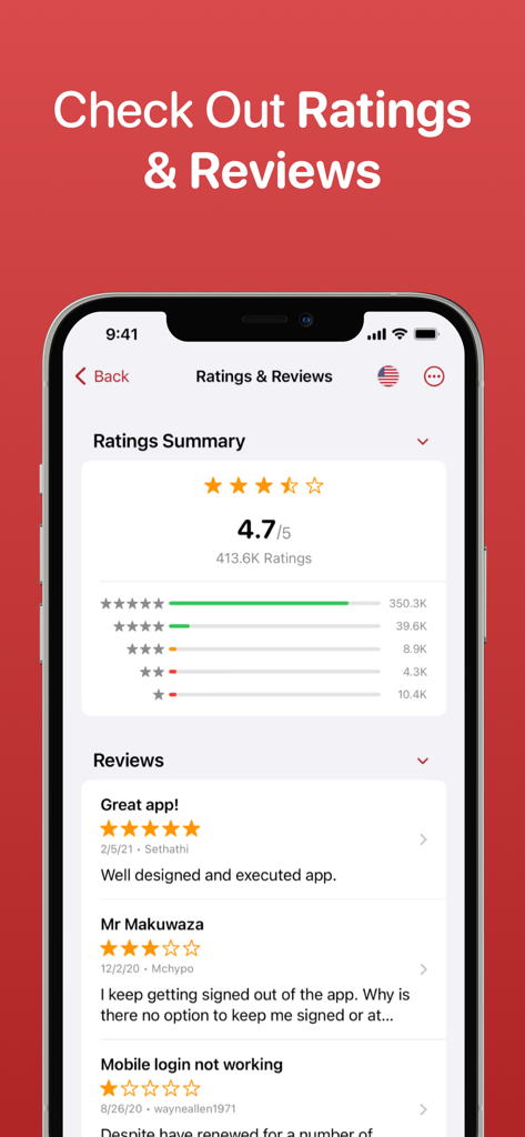 ASO Toolkit by Redbox Mobile - ASO Toolkit app interface showing a summary of app ratings and user reviews