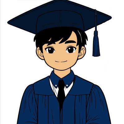 asian person graduating from school realistic