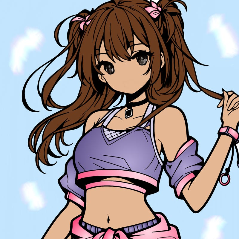 anime girl with crop top