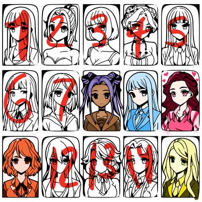 girls that look diffrent anime