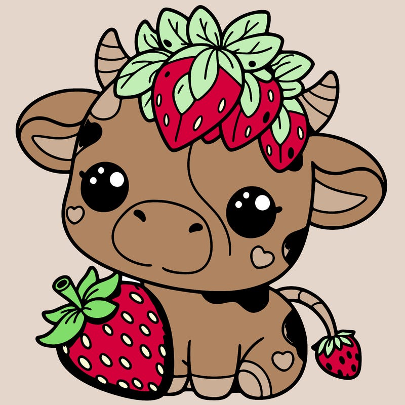 cute strawberry cow