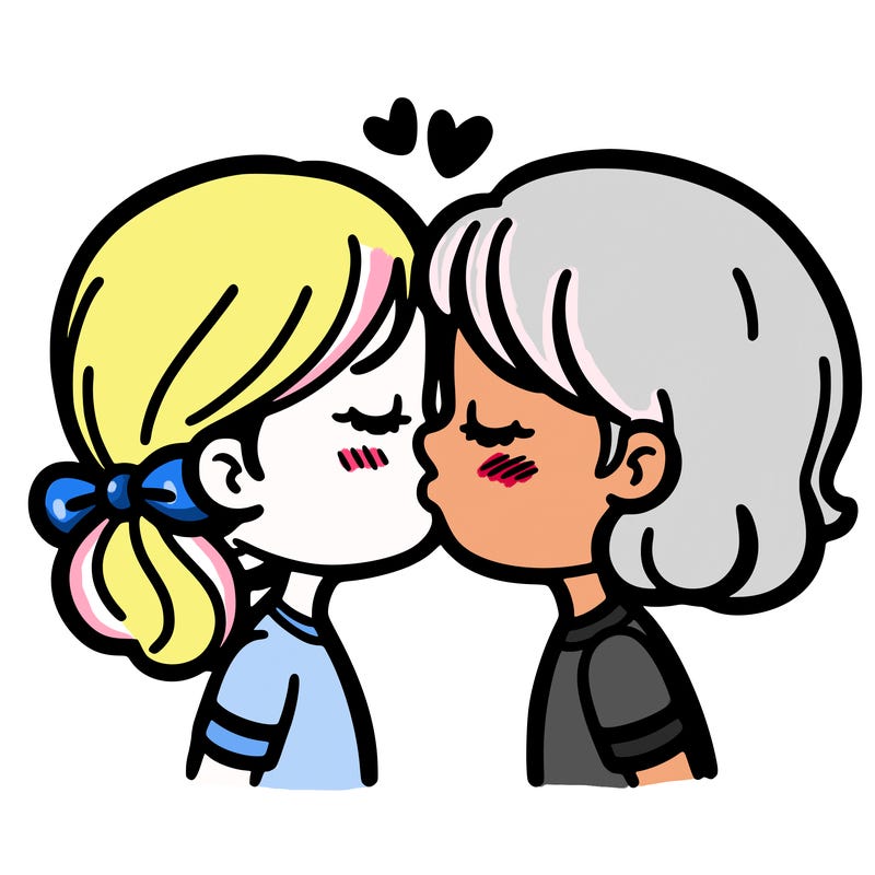girl kissing a girl