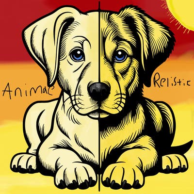 realistic dog split picture