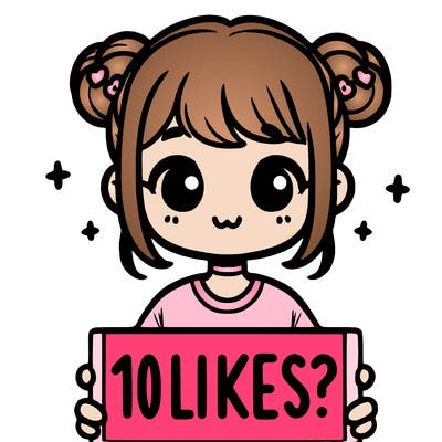 cute girl that is holding a sign that says 10 likes?