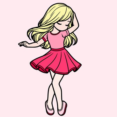 girl dancing  realistic