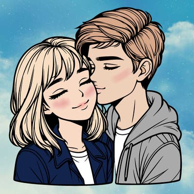 realistic girl and boy  love