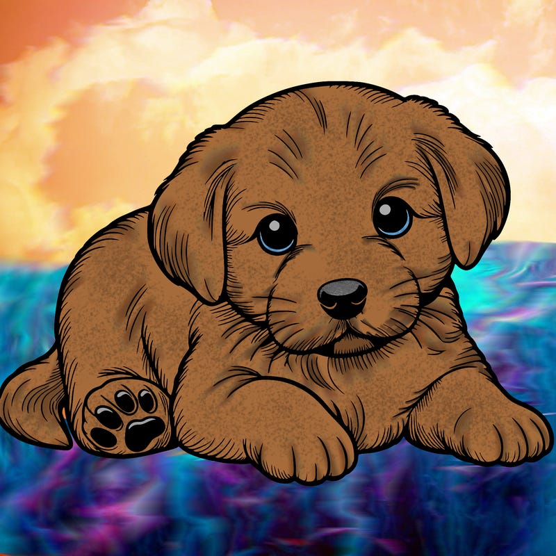a cute realistic puppy