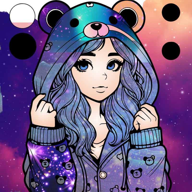 realistic girl in a animal pjs hoodie