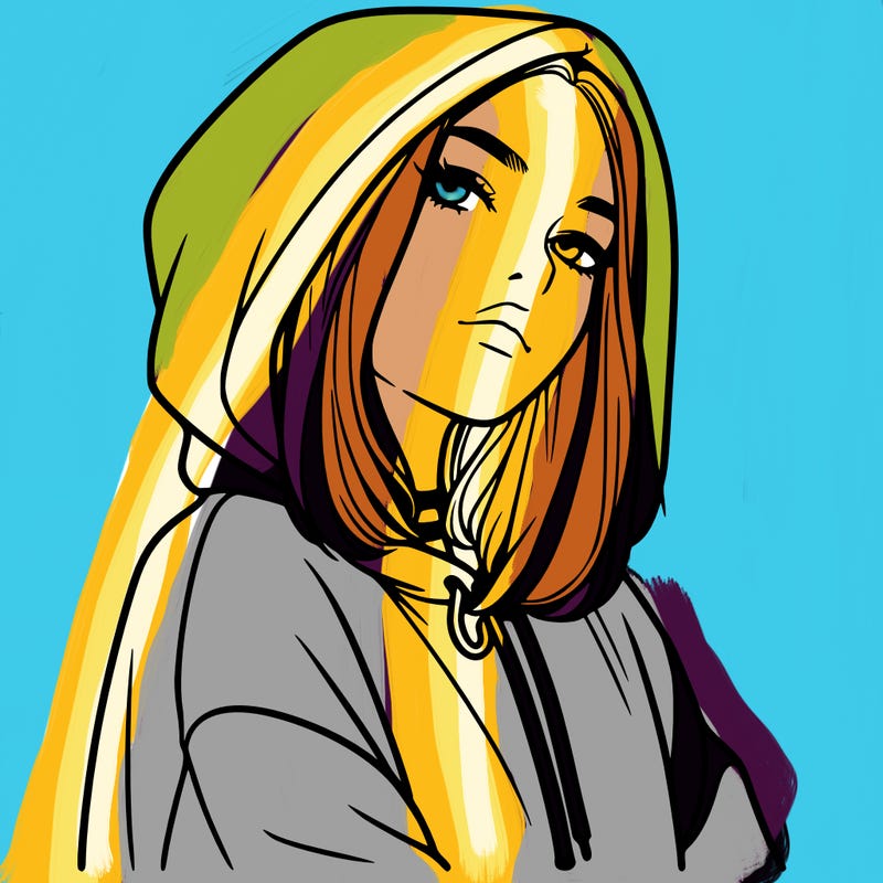 a realistic girl in a hoodie