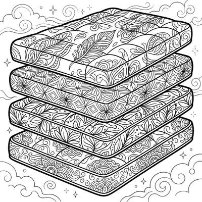 Indulge in a unique adult coloring experience with our intricate mattress topper designs. Each layer offers a new world of detailed patterns, perfect for stress relief and mindful creativity.