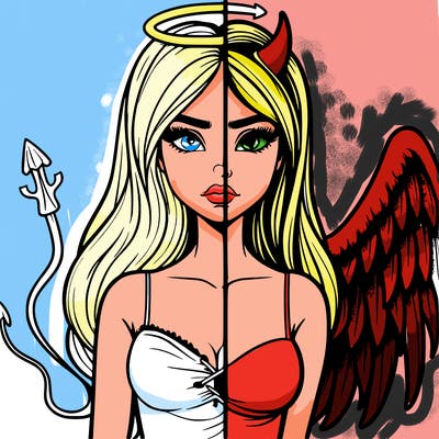 devil vs angel realistic girl