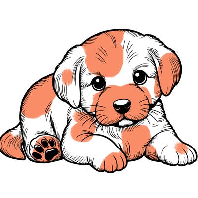 a cute realistic puppy