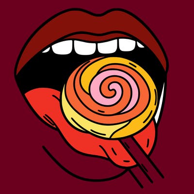 lollipop in mouth