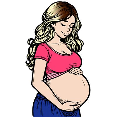 woman heavily pregnant realistic
