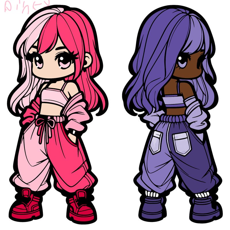 girl in crop top and baggy pants