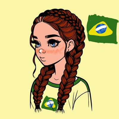 realistic girl with braids