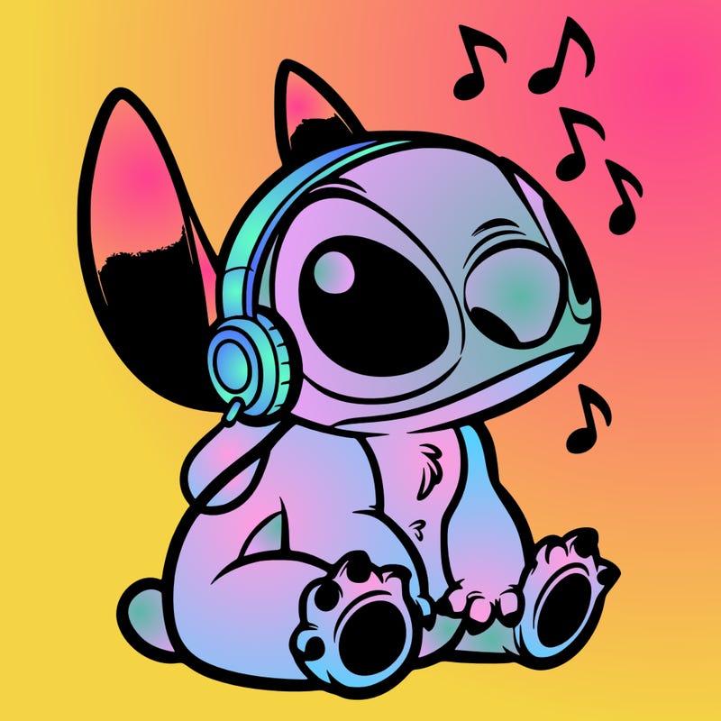stitch listening to music