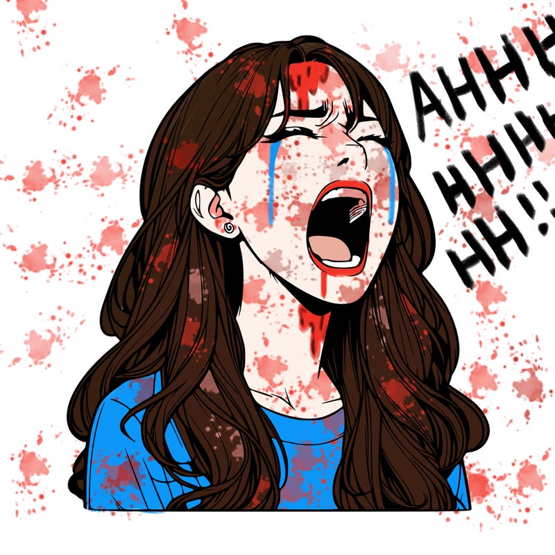 screaming realistic, girl