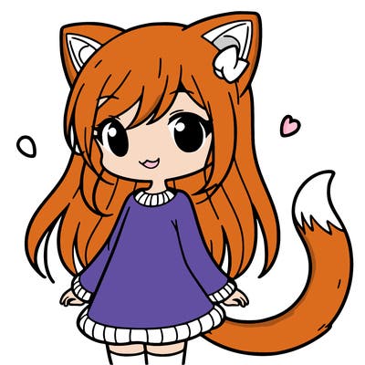girl with cat ears and tail