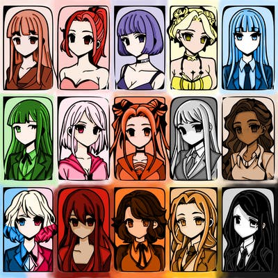 girls that look diffrent anime