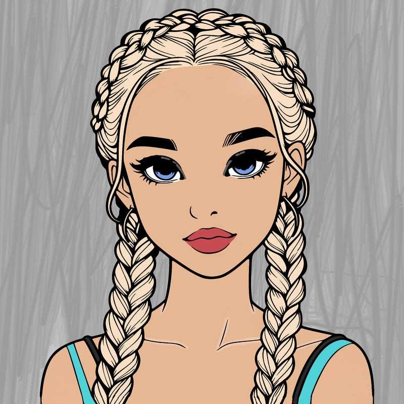 realistic girl with braids